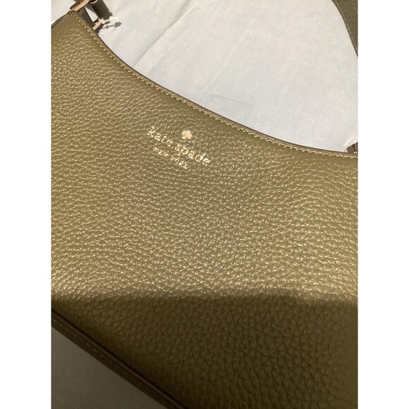 Kate Spade Shoulder Bag Womens Olive Green Small Pebbled Leather Julia New Tags - Picture 3 of 9